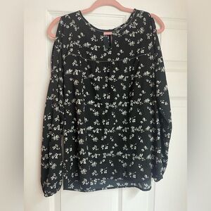 Floral Black Blouse